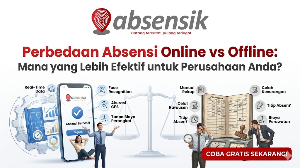 Perbedaan Absensi Online vs Offline: Mana yang Lebih Efektif untuk Perusahaan Anda?