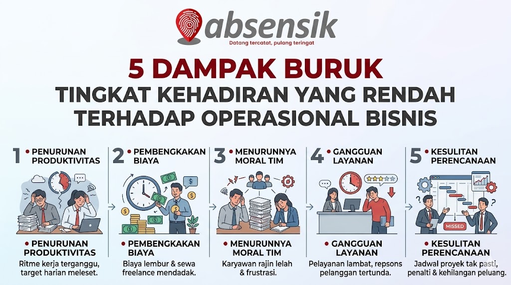 5 Dampak Buruk Tingkat Kehadiran yang Rendah Terhadap Operasional Bisnis