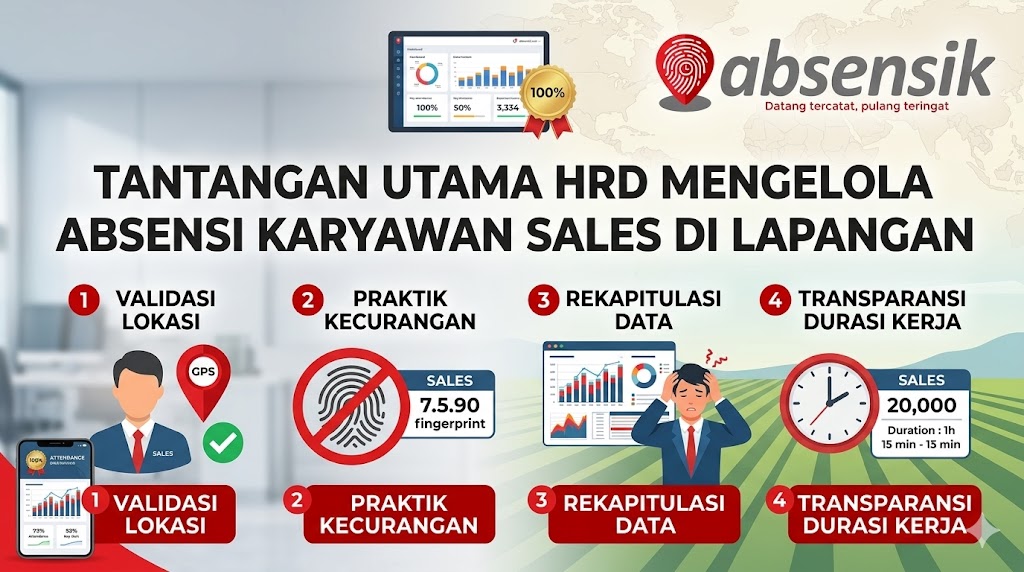 Tantangan Utama HRD Mengelola Absensi Karyawan Sales di Lapangan